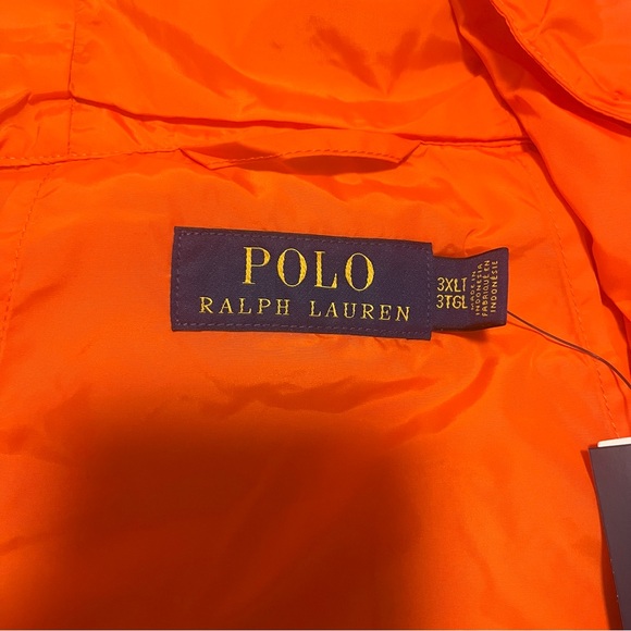 Polo Ralph Lauren Mens Orange Lightweight Hooded Windbreaker Jacket- 3XLT- NWT - Picture 4 of 12